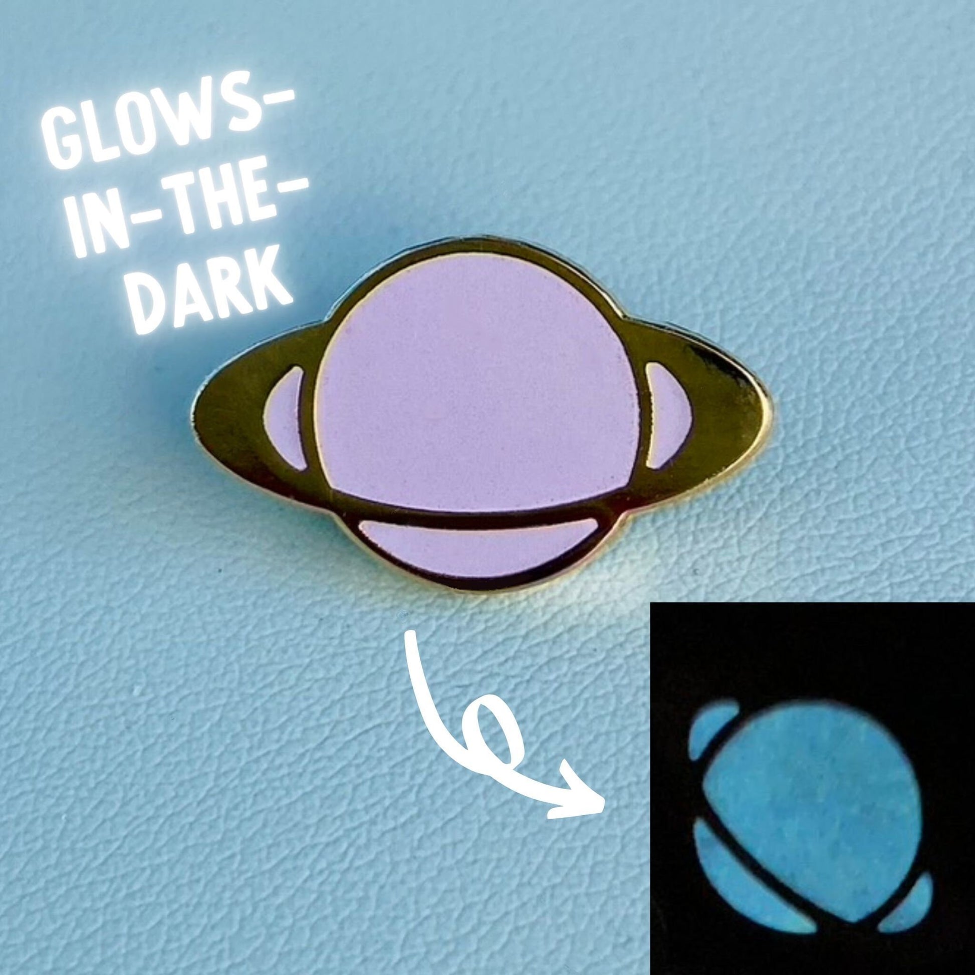 RINGED PLANET - Glow-in-the-Dark Enamel Pin