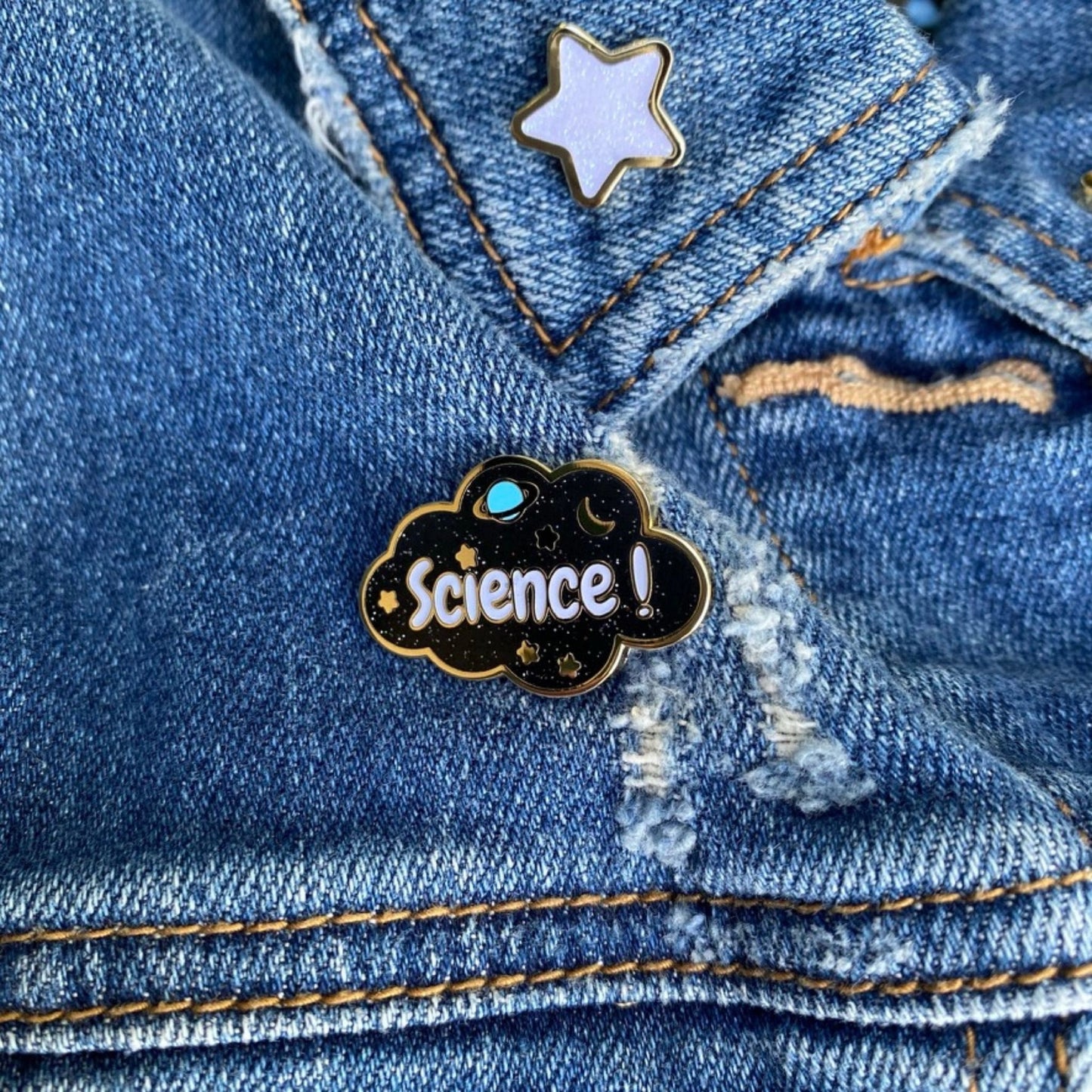 SCIENCE! - Glitter & Glow-in-the-Dark Enamel Pin